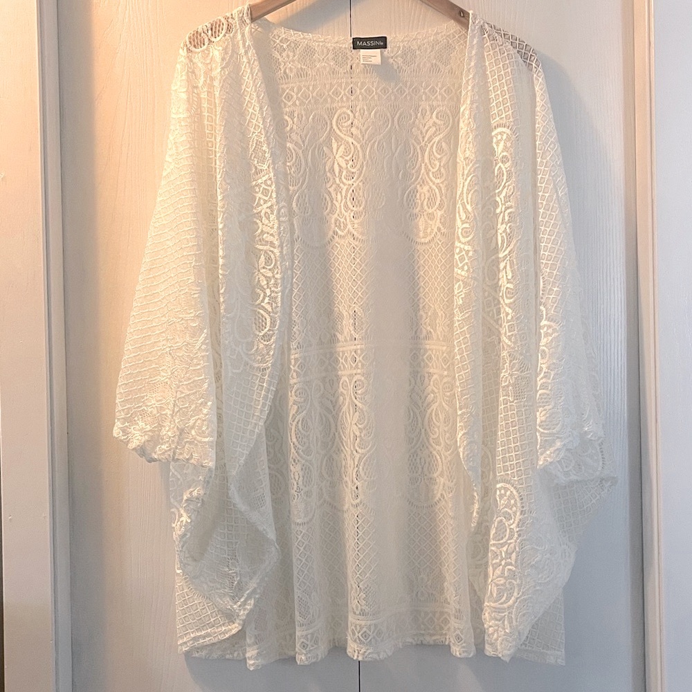 Massini Ivory Lace Cover-Up/Wrap One Size Fits Most